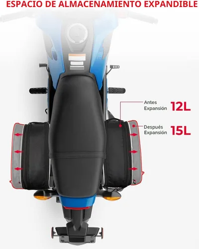 Miniatura 3 de KEMIMOTO Alforjas expandibles para motocicleta, 24-30L (15L*2) Ajuste para Mini Motocicleta Scooter Sport Bike Dual Sport ADV160 Ruckus Grom Navi