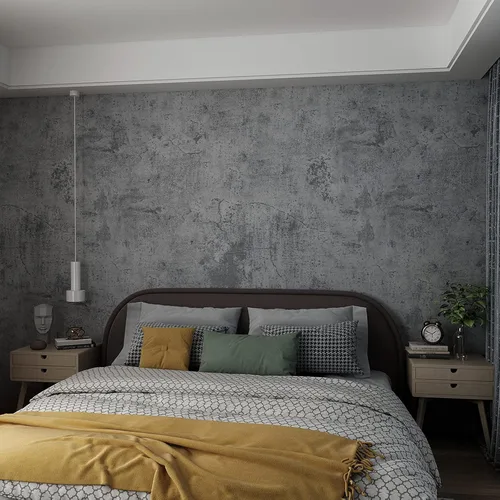 Miniatura 17 de 3yecao Papel tapiz de hormigón extra grueso de 31"×157" azul claro gris negro despegable y adhesivo efecto 3D papel de contacto de hormigón Azul