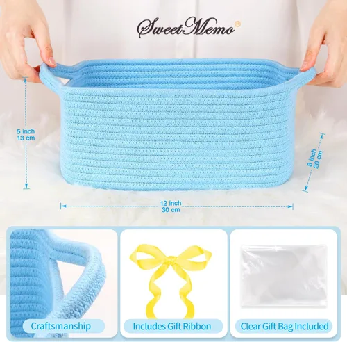 Miniatura 9 de Cestas de regalo grandes vacías para llenar, bonita canasta tejida para adolescentes, mujeres, baby shower, cubo de juguetes pequeño decorativo