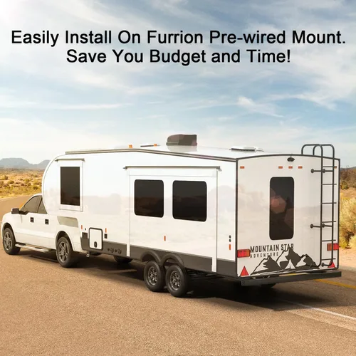 Miniatura 2 de Fookoo Sistema de cámara de respaldo inalámbrica HD 1080P de 7" para RV Furrion pre-cableado, furgoneta camper, monitor DVR IPS de 7" y cámara