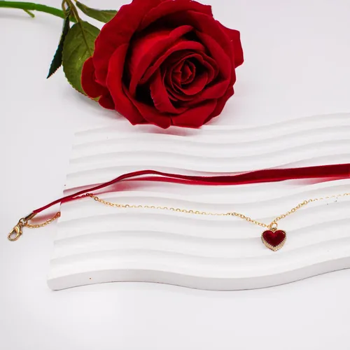 Miniatura 8 de haolry Gargantilla de corazón ajustable, collar clásico de terciopelo, gargantilla para mujeres y niñas