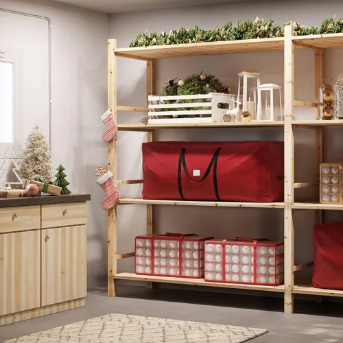Miniatura 3 de SONGMICS Bolsa de almacenamiento para árbol de Navidad, contenedor de almacenamiento para árbol de festividades, hasta 9 pies, bolsa para soporte