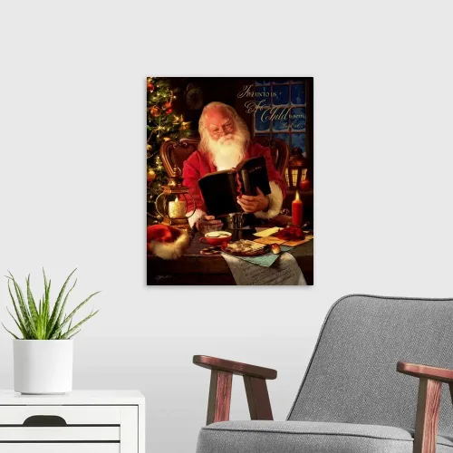 Miniatura 3 de Lienzo decorativo para pared, diseño de Papá Noel, ilustraciones navideñas