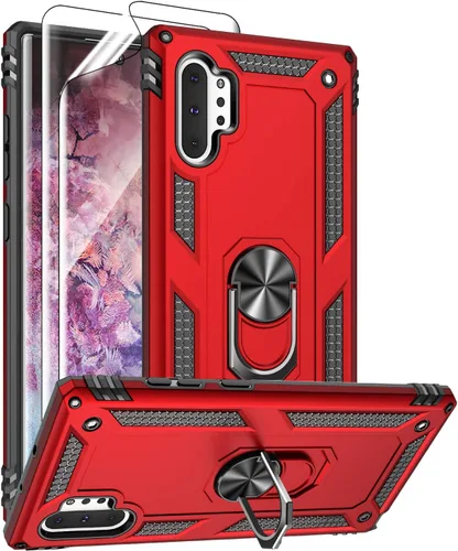 Miniatura 9 de Androgate Funda para Samsung Galaxy Note 10 Plus con protectores de pantalla HD, soporte de anillo de metal de grado militar, a prueba de caídas, a