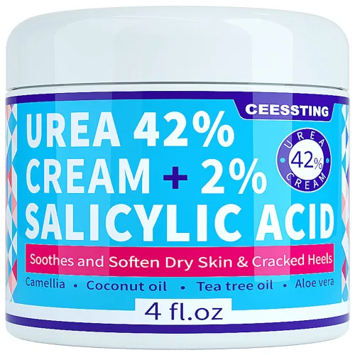 Crema de urea 42 por ciento para pies, 42% crema de urea para pies con 2% de ácido salicílico, para pies, manos, talones, codos, uñas y rodillas, 4