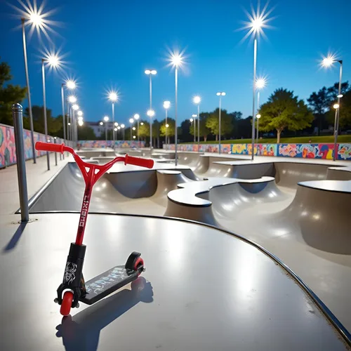 Miniatura 2 de Mini scooter de dedo, mini patinetas lindas de plástico para dedos de dedos, juguete deportivo interactivo, accesorios de fotografía (rojo)
