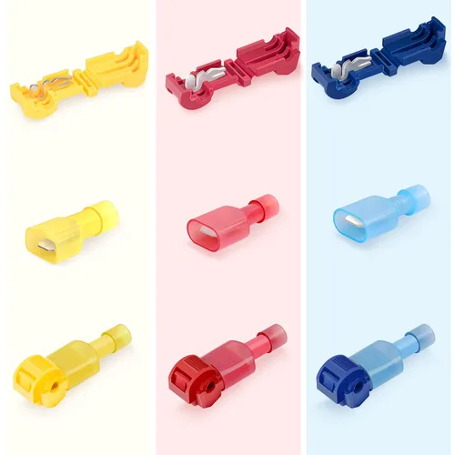 Miniatura 5 de Nilight - 50004R 120 piezas/60 pares de terminales de cable de empalme rápido T-Tap autopelado con nailon totalmente aislado macho, kit