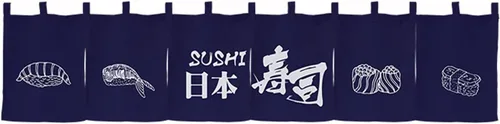 Miniatura 32 de Cortina de restaurante de estilo japonés para colgar en la puerta, cortina de tela Noren, decoración horizontal para sushi bar, Izakaya, 59 x 15.7