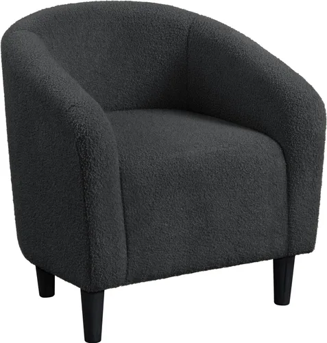 Miniatura 12 de Yaheetech Silla de Sala de Estar, Silla de Acento de Terciopelo, Silla Barril Tapizada, Silla de Asiento con Reposabrazos y Respaldo Bajo para Sala