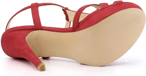 Miniatura 6 de Allegra K Sandalias de tacón de aguja con correa en T para mujer