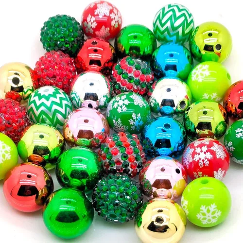 Miniatura 20 de Cuentas de diamantes de imitación de colores redondas espaciadoras para joyería, pulsera, collar, bolígrafo, bolsa, cadena, suministros de 0.630 in