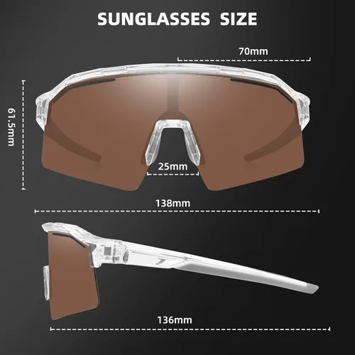 Miniatura 6 de Gafas de sol deportivas para hombres y mujeres irrompibles con protección UV400, gafas de béisbol para correr, ciclismo