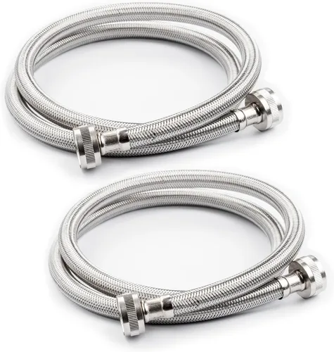 Miniatura 8 de Kit de instalación universal para lavavajillas, compresión de 3/8 pulgadas, manguera de acero inoxidable trenzada de 5 pies de largo + codo