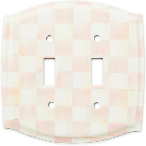 Miniatura 12 de MACKENZIE-CHILDS Courtly Check - Placa de interruptor esmaltada, cubierta de interruptor de luz, palanca simple