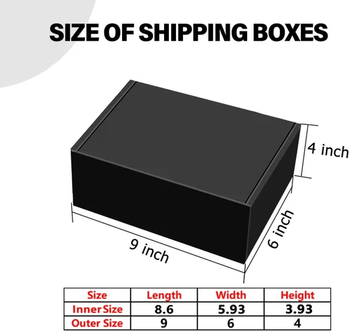 Miniatura 2 de BoShahai Paquete de 30 cajas de envío negras de 9x6x4 pulgadas, cajas de correo corrugadas, cajas de embalaje para productos, caja de cartón