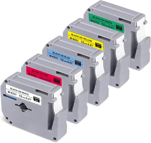 Miniatura 10 de M-K131 PT-95 - Cinta de etiquetas transparente compatible con Brother P Touch M, cinta transparente de 0.472 in, 0.47 pulgadas, M-K131s M131 MK131