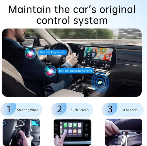 Miniatura 7 de Adaptador CarPlay inalámbrico para iPhone 2025 Upgrade, Ultra-bajo retraso, Conexión estable, Mini adaptador Bluetooth Apple Car Play para iOS 10+