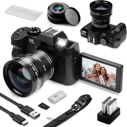 Cámara digital 4K para fotografía y video enfoque automático de 48 MP con WiFi Cámara de vlogging de enfoque automático para YouTube con pantalla