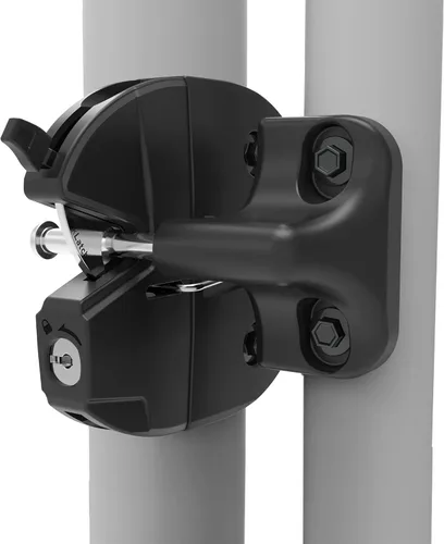 Miniatura 2 de D&D Technologies LL3ABRND LokkLatch - Pestillo redondo para puerta de poste con botón de acceso externo, llave bloqueable y funciona en ambos lados