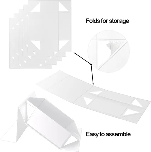 Miniatura 7 de BOXHOME Paquete de 3 cajas de regalo grandes, color negro, de 13 x 10 x 5 pulgadas con tapas magnéticas, caja de embalaje de regalo, cajas
