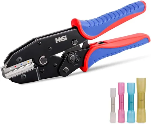 Miniatura 16 de HKS Herramienta de Engaste para Manguitos, Terminales de Virola y Extremo de Cable de Pin - Engastadoras de Cables con Trinquete - AWG 3-1/0