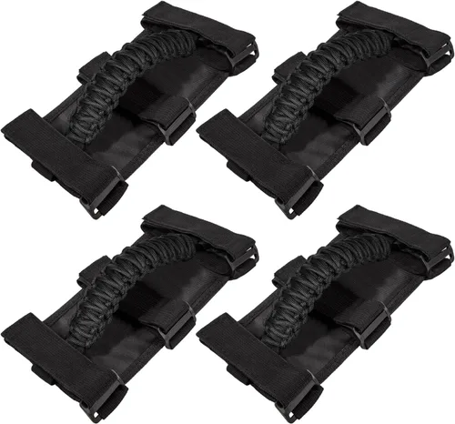4 asas de agarre de barra enrollable para Jeep Wrangler JK JKU JL JLU TJ YJ Sports Sahara Freedom Rubicon Unlimited Gladiator JT 1955-2023 UTV ATV