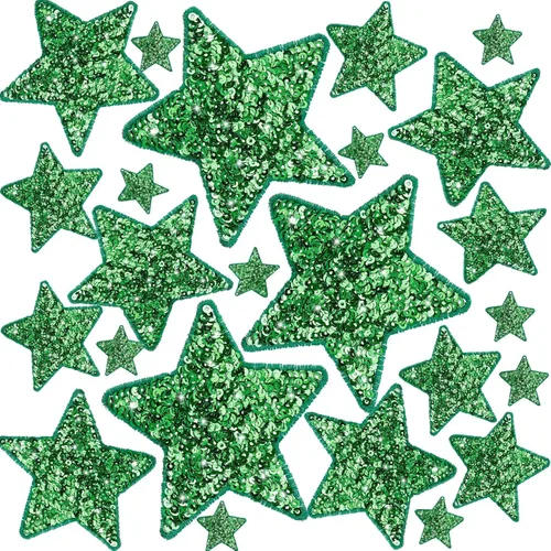 Miniatura 13 de Daifunli 24 Parches de Lentejuelas para Planchar de 4 Parches Decorativos Bordados Brillantes para Ropa, Bolsos, Chaquetas, Jeans, Sombreros
