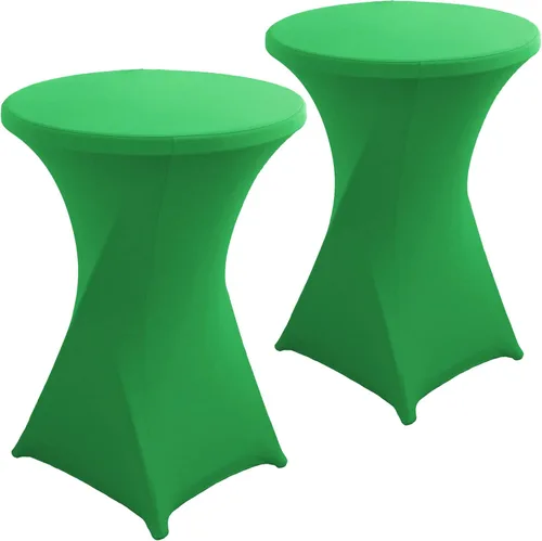 Miniatura 19 de Paquete de 2 Fundas para Mesa de Cóctel de Spandex Champán de 32x43 Pulgadas, Mantel de Cóctel Redondo Elástico, Funda de Mesa Highboy Ajustada