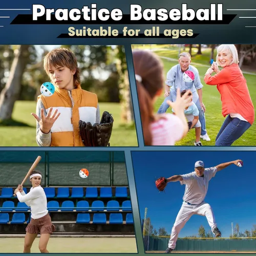 Miniatura 6 de Mototo 12/30/60 Pelotas de béisbol de práctica para golpear, pelotas de béisbol suaves de plástico de 2.8 pulgadas para práctica, pelota suave