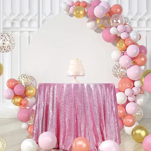 Miniatura 41 de Eternal Beauty Mantel de lentejuelas doradas de 120 pulgadas, mantel redondo brillante con purpurina para decoración de bodas, fiestas de cumpleaños