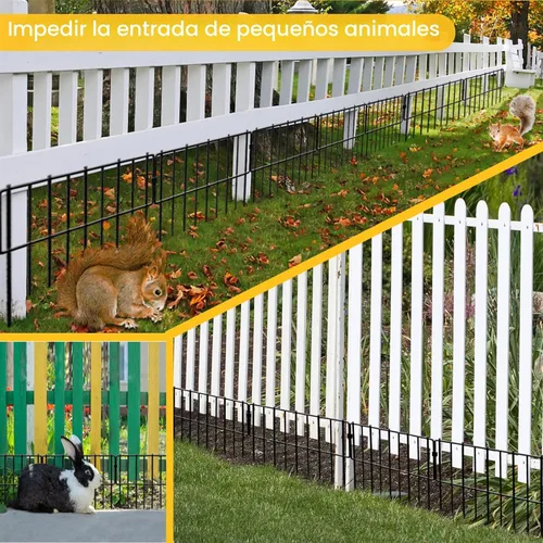 Miniatura 4 de Valla de Barrera de Animales, 10 Piezas Mejoradas de 1.26 Pulgadas Vallas Decorativas Sin Excavación para Conejos y Defensa del Suelo para Perros