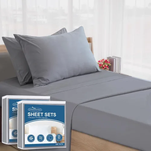 Miniatura 19 de SPRINGSPIRIT Juego de sábanas para sofá cama tamaño Queen, juego de sábanas de 4 piezas con bolsillos de hasta 8 pulgadas de profundidad, sábanas