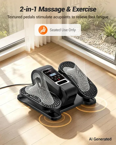 Miniatura 8 de Máquina elíptica para debajo del escritorio, ejercitador eléctrico de pedal sentado, ejercitador de piernas silencioso mientras está sentado