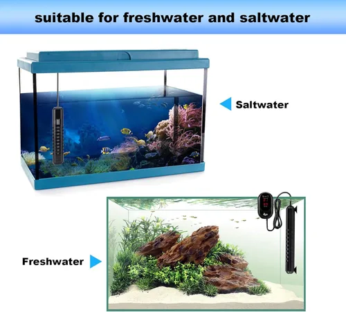 Miniatura 6 de AQQA Calentador sumergible para acuario, calentador de tanque de peces de 100 W/200 W/300 W/500 W/800 W/1000 W/1200 W, controlador de temperatura