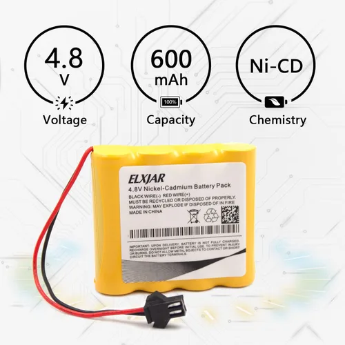Miniatura 4 de Paquete de 2 baterías Ni-Cd de 4.8 V 600 mAh compatible con camión RC 1/18, Rock Off-Road, coche de carreras de cuatro ruedas, enchufe SM-2P