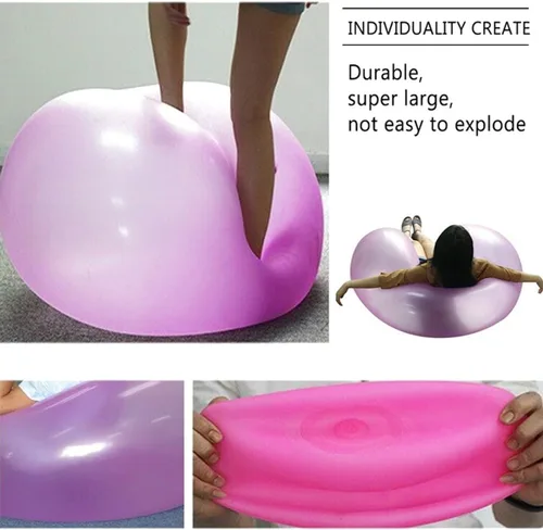 Miniatura 4 de OULUN Bola gigante de burbujas de agua de 47 pulgadas, bola inflable llena de agua para exteriores, playa, piscina, jardín, fiesta, grande (verde)