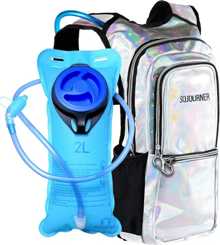 Miniatura 17 de SoJourner Bags, Rave Hydration Pack - Bolsa de agua de 2L incluida, para festivales, raves, senderismo, ciclismo, fiestas, escalada, carrera y más