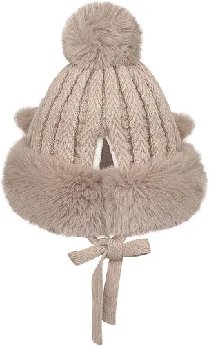 Miniatura 14 de Gorro de invierno de piel sintética para mujer, con orejas de gato de zorro, con orejera, pompón, sombrero de trampero de felpa cálida rusa