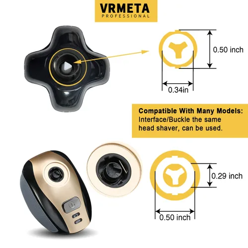 Miniatura 4 de Cabezales de repuesto flotantes 5D para hombres calvos, cuchillas afiladas universales para afeitadoras eléctricas rotativas (5D negro)