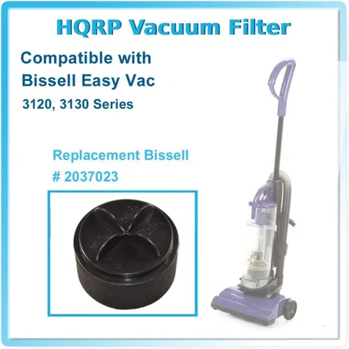 Miniatura 2 de HQRP Juego de filtros circulares interior y exterior compatible con aspiradoras Bissell Easy Vac 31033, 3120, 3120-2, 31202, 31203, 3130, 3130A