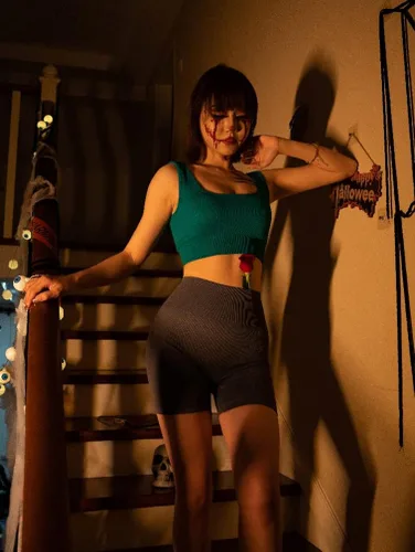 Miniatura 5 de OQQ - Pantalones cortos de yoga para mujer acanalados sin costuras de cintura alta leggings atléticos 3 piezas