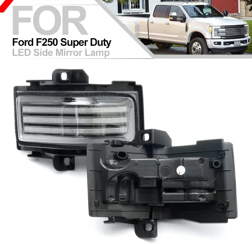 Miniatura 3 de Conjunto de luces LED para espejo lateral para Ford F-150 F-250 F-350 F-450 F-550 Super Duty 2015-2023 LED de remolque manual plegable espejo