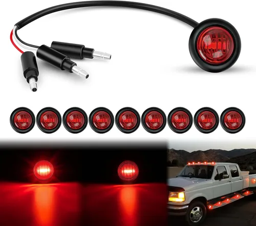 Miniatura 10 de Nilight juego de 5 luces de marcador de doble objetivo ámbar 10LED rectangulares, luces indicadoras de despegue frontales laterales traseras 5