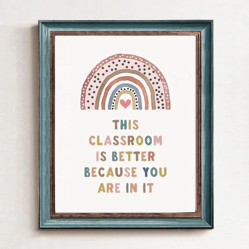 Miniatura 4 de This Classroom Is Better Because You Are In It, Boho Classroom Decor, Classroom Poster, Playroom Decor, Acceptance Sign, Teacher Sign, Back to