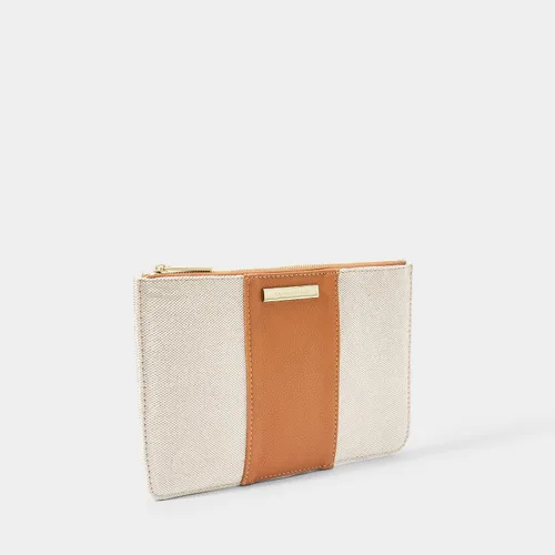 Miniatura 2 de KATIE LOXTON Amalfi - Bolsa de mano mediana de lona y cuero vegano para mujer, color crema y marrón, Marrón