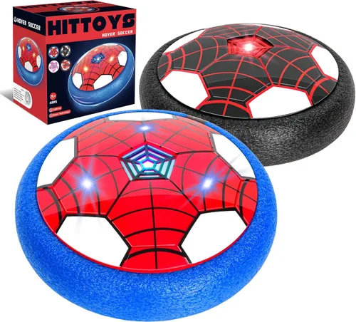 Pelota de fútbol Hover, juguetes de fútbol para niños, 2 paquetes de pelota de fútbol interior con luz LED para niños mayores, niñas, juguetes Rojo