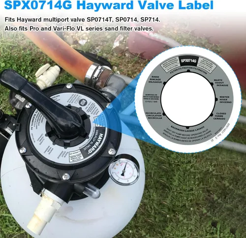 Miniatura 3 de JIOTAR Etiqueta de filtro de arena Reemplazo de etiqueta de posición de la válvula Hayward Vari-Flo-Valve Válvula multipuerto SP0714T SP0714 SP714