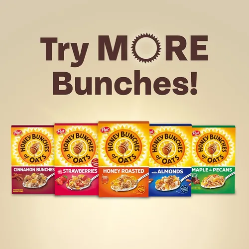 Miniatura 10 de Honey Bunches of Oats Cereal de vainilla, cereales para el desayuno con avena crujiente y racimos de granola, caja de 12 onzas