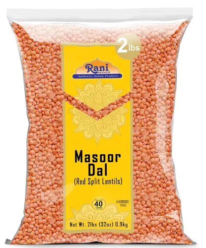 Rani Masoor Dal (lentejas rojas indias) Gramo partido, 32 onzas (2 libras) 32.03 oz ~ Todo natural | Apto para gluten | Sin OMG | Kosher | Vegano |