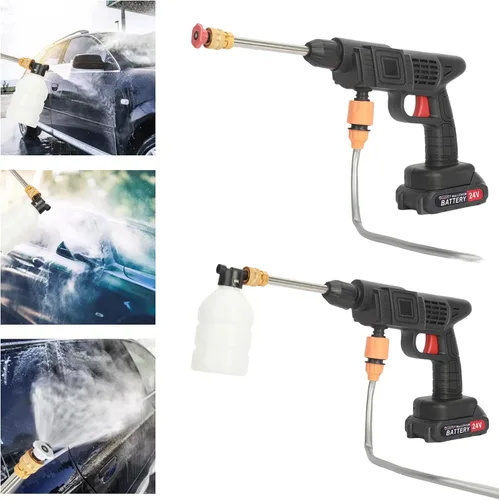 Miniatura 2 de Lavadora a presión inalámbrica, limpiador eléctrico portátil de 24 V, boquilla de 3.5 Mpa, motor de cobre, batería de 1500 mAh, kit de pulverización